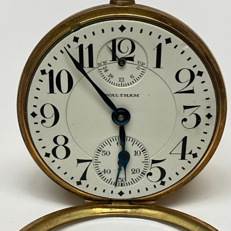 14k GOLD WALTHAM KEYSTONE, THE K.W.C.CO POCKET WATCH 23 Jewels, 48mm