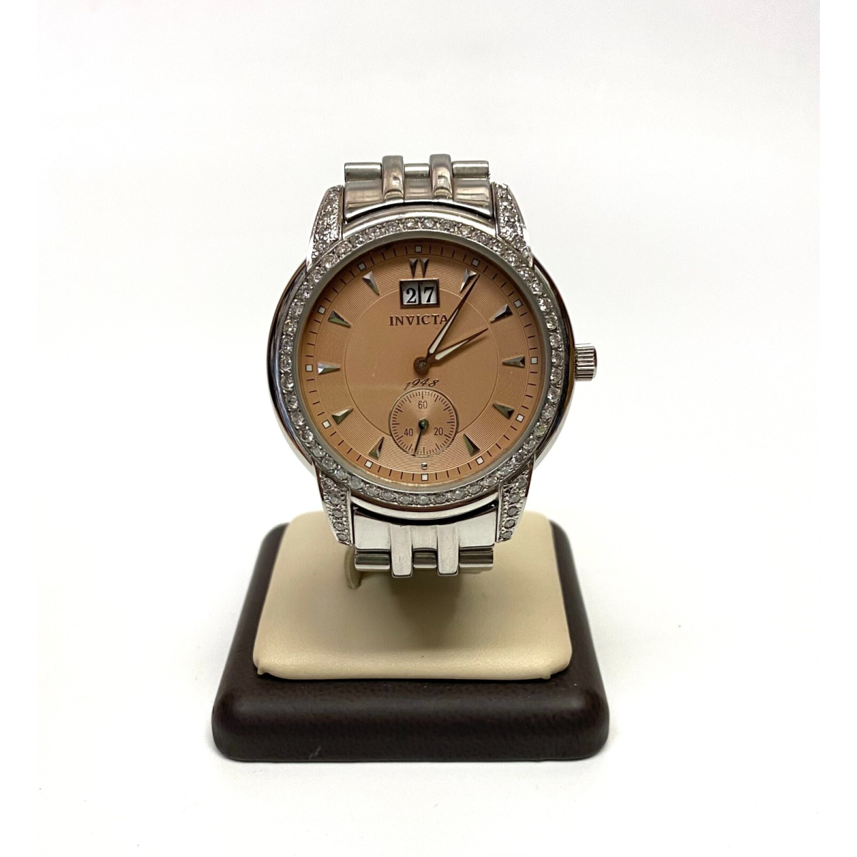 Invicta 2180 Rare Vintage 1948 Ebauche Automatic Swiss Watch 1.98 ct Diamonds