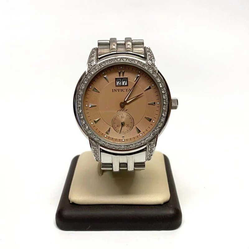 Invicta 2180 Rare Vintage 1948 Ebauche Automatic Swiss Watch 1.98 ct Diamonds