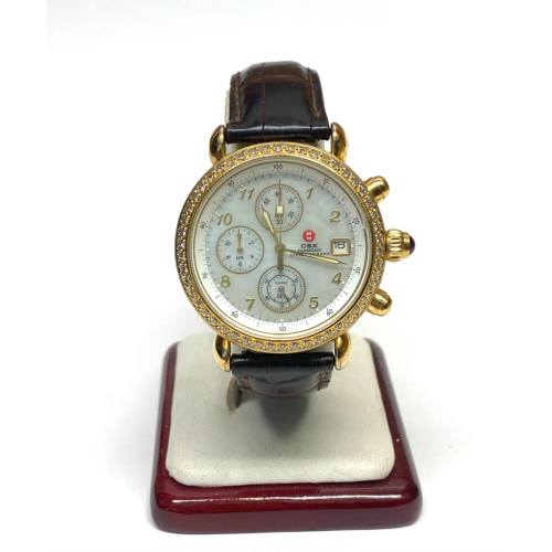 MICHALE DIAMOND BEZEL WITH ORIGYN LEATHER BAND WATCH 36mm MICHALE DIAMOND BEZEL WITH ORIGYN LEATHER BAND WATCH 36mm
