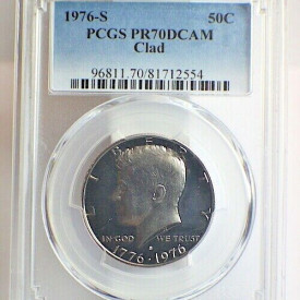 1976 -S PCGS PR70 DCAM CLAD SILVER  HALF DOLLAR 50C