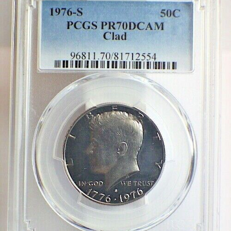1976 -S PCGS PR70 DCAM CLAD SILVER HALF DOLLAR 50C 1976 -S PCGS PR70 DCAM CLAD SILVER HALF DOLLAR 50C