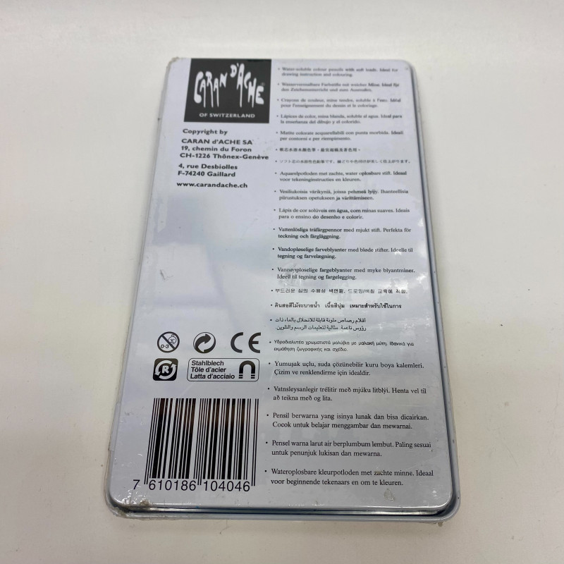 Caran d'Ache Junior 12 (3888.312) Water-Soluble Colour Pencils Tin NEW | 104046