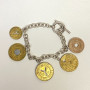 Vintage NYC Subway Token Charm Bracelet 925 Sterling Silver 7”- 31.3g