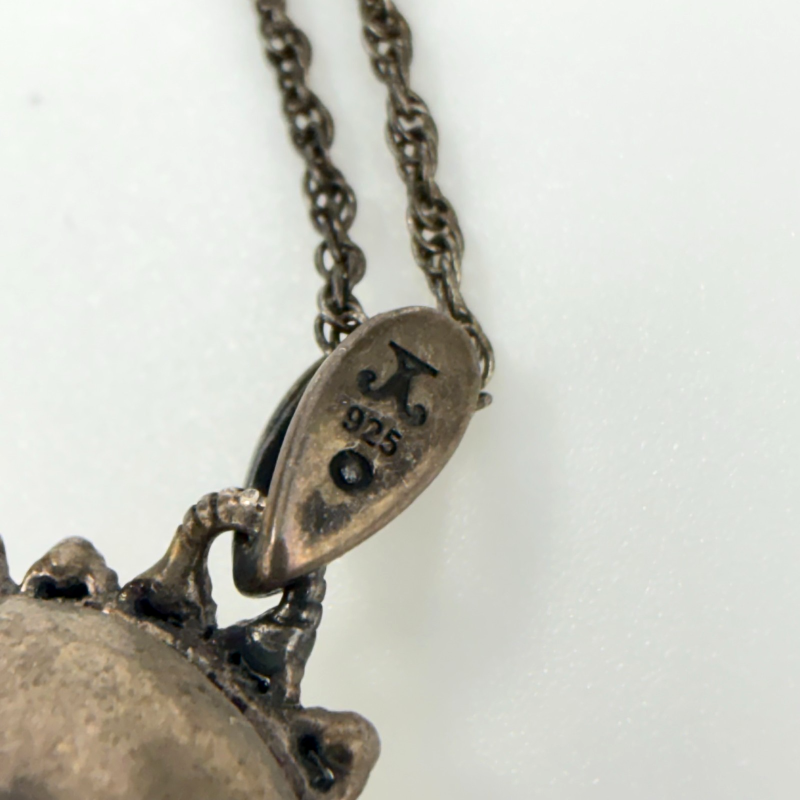 Judith Jack Sterling Silver Marcasite Oval Locket Pendant on Original Chain