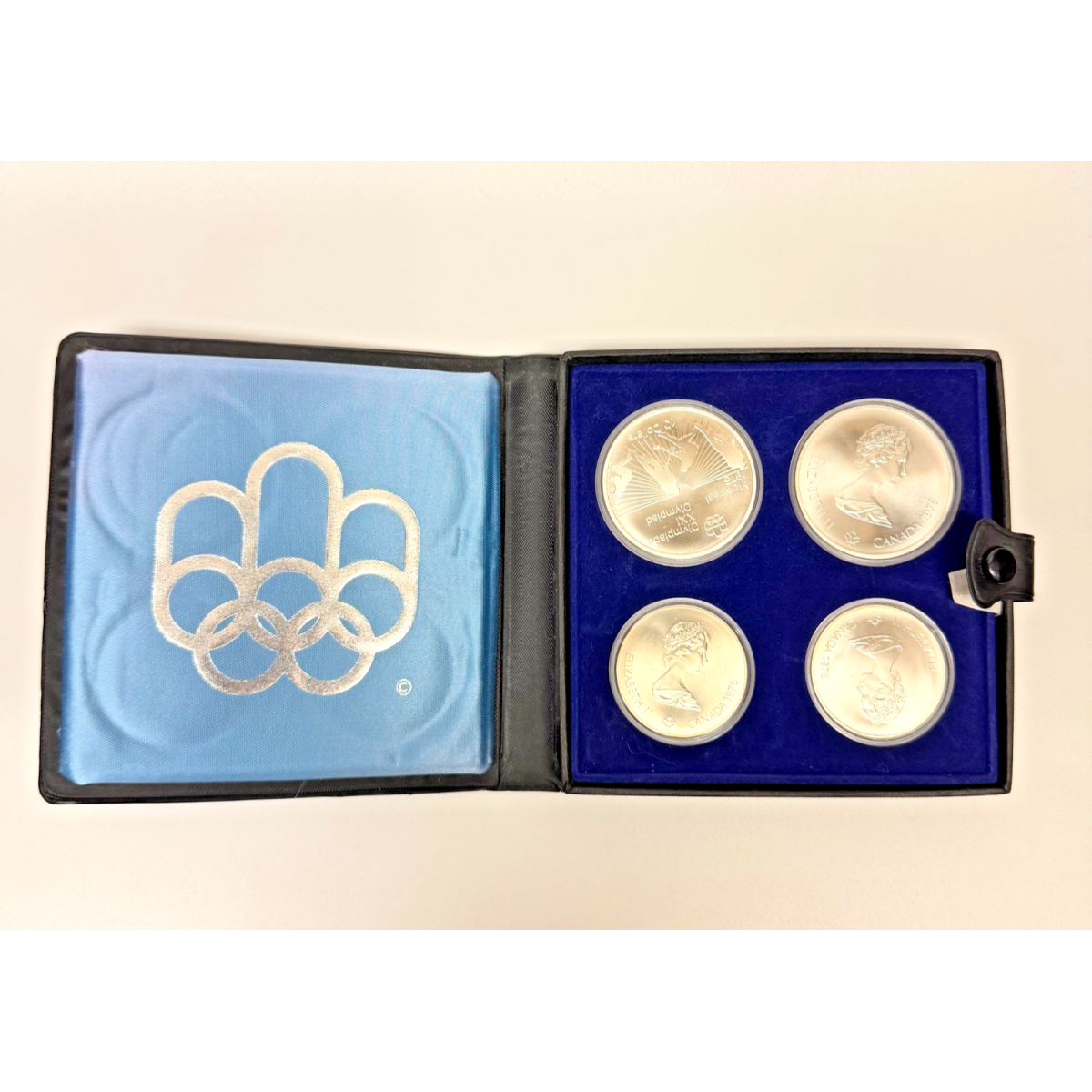 1976 Montreal Olympics Series II Ancient Olympia 4-Coin Sterling Silver Set Cana