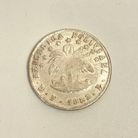 1853 PTS FP SILVER BOLIVIA 4 SOLES COIN POTOSI MINT