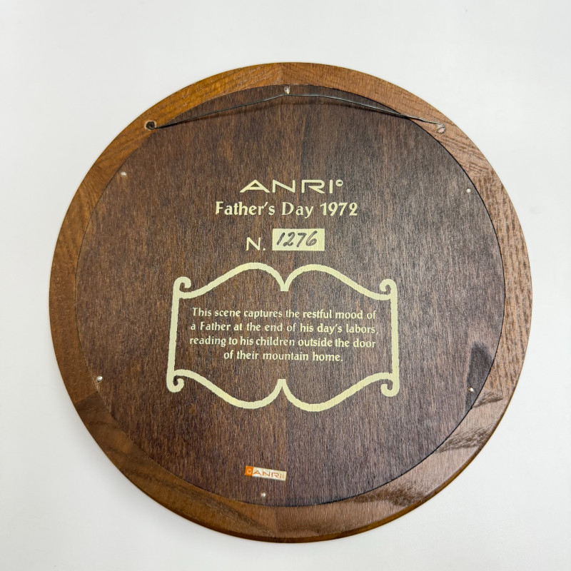 Happy Father's Day ANRI Father's Day Wood Carved Plaque-1972 Limited-1276 in Box