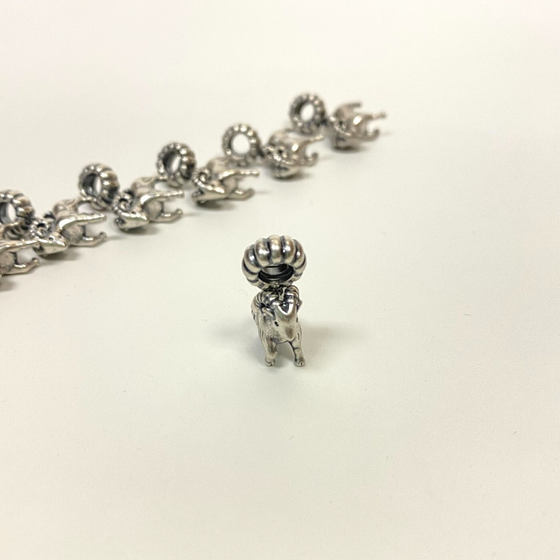 Pandora 925 silver #791098 Ram Dangle Slide Bead Charm Pandora 925 silver #791098 Ram Dangle Slide Bead Charm