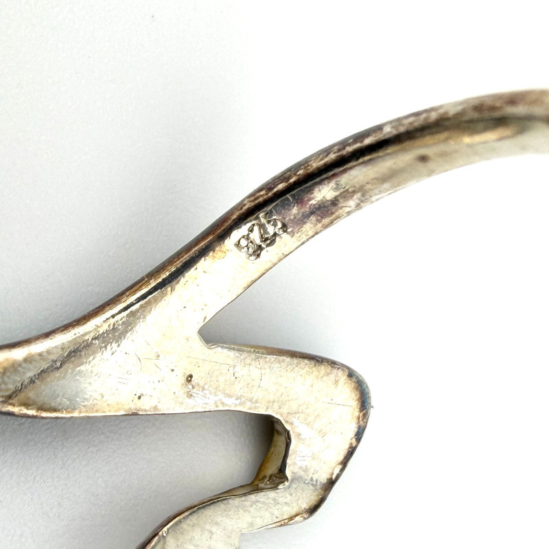 925 Sterling Silver Abstract Wave Ring with Rainbow Iridescent Patina