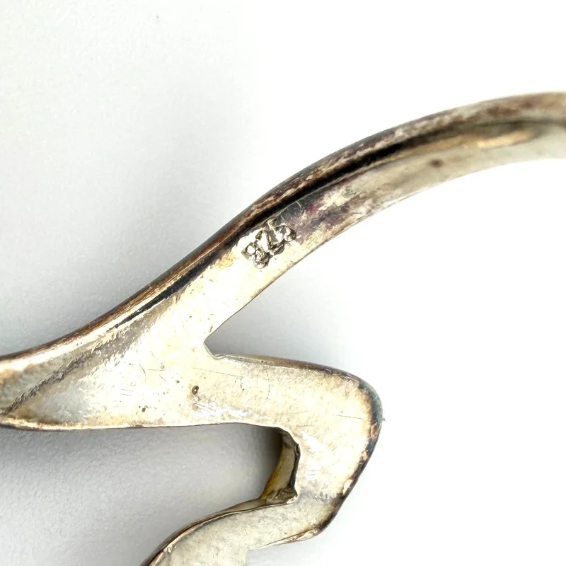 925 Sterling Silver Abstract Wave Ring with Rainbow Iridescent Patina