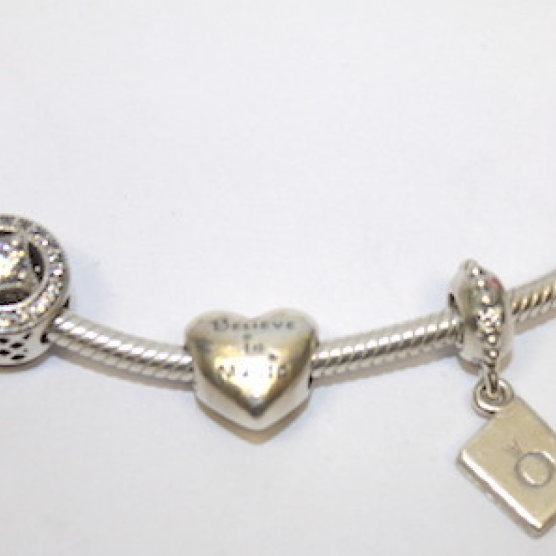 Pandora "Happy Birthday" Charms Sterling Silver Bracelet **7 Charms** Pandora "Happy Birthday" Charms Sterling Silver Bracelet **7 Charms**