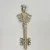 Justin Davis Sterling Silver Key Pendant with Crown and Skull Design, 3 inches