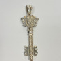 Justin Davis Sterling Silver Key Pendant with Crown and Skull Design, 3 inches