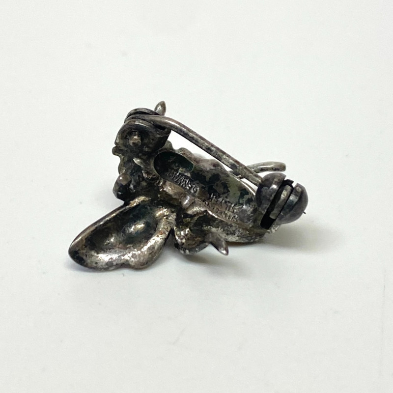Alice Caviness Brooch Sterling Silver Enamel Marcasite Bumble Bee Germany