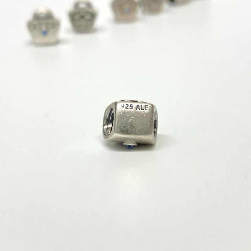 Authentic Pandora Silver Blue CZ Scalloped Purse Bead 790473CZB | RETIRED Authentic Pandora Silver Blue CZ Scalloped Purse Bead 790473CZB | RETIRED
