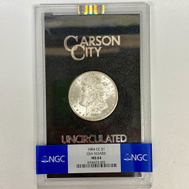1884-CC Morgan Silver Dollar $1 Carson City GSA Hoard NGC MS64