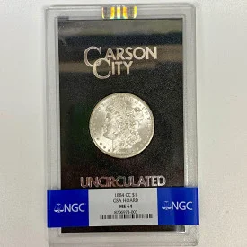 1884-CC Morgan Silver Dollar $1 Carson City GSA Hoard NGC MS64