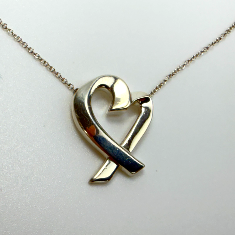 Tiffany & Co. Paloma Picasso Sterling Silver Loving Heart Pendant Necklace 18"
