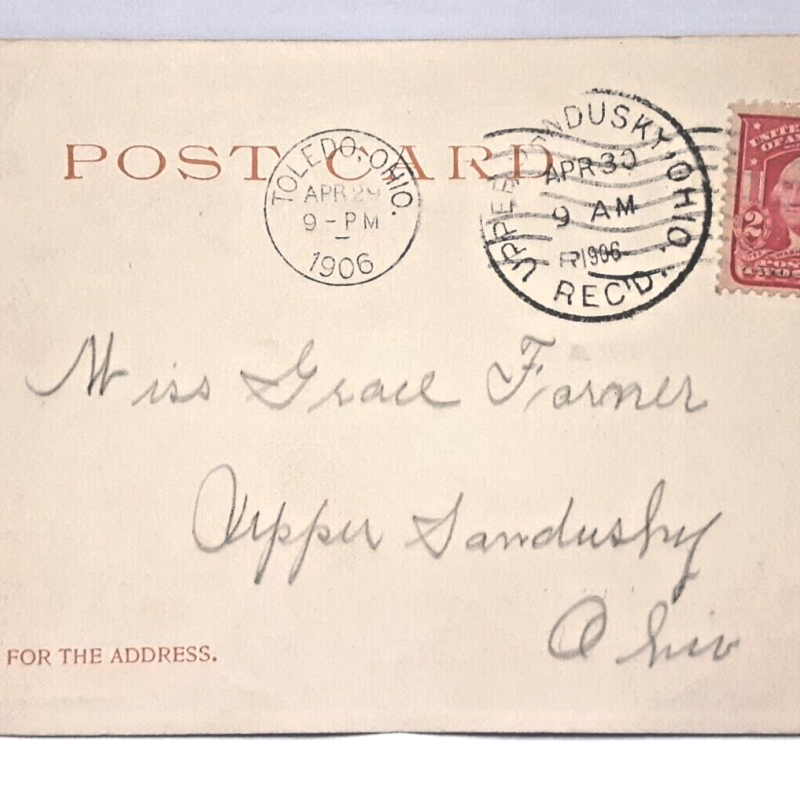 1732 2 Cent George Washington Postage Stamp On Post Card #RED