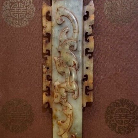 Rare Antique Chinese Hand-Carved Jade Dragon Sword - 26 Inches - Museum-Quality