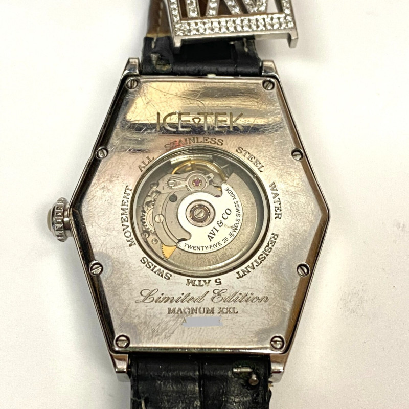 Ice Tek 9.5 ct Diamond AVI & CO Swiss Made Automatic White Face Watch Ice Tek 9.5 ct Diamond AVI & CO Swiss Made Automatic White Face Watch