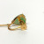 Elegant Natural Green Carved Jade Earring in 18K Yellow Gold Elegant Natural Green Carved Jade Earring in 18K Yellow Gold