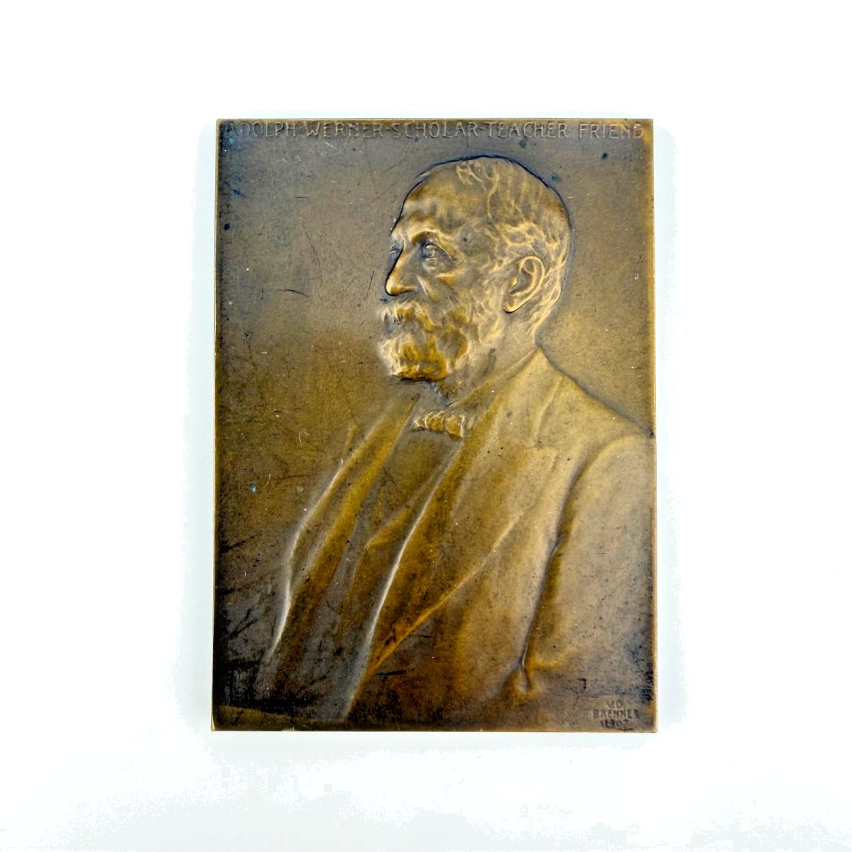 Bronze plaque with Professor Adolph Werner, Artist: Victor David Brenner, 1907