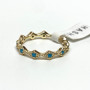 Shashi Gold Toned Ring  with Blue stones, size 6