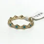 Shashi Gold Toned Ring  with Blue stones, size 6