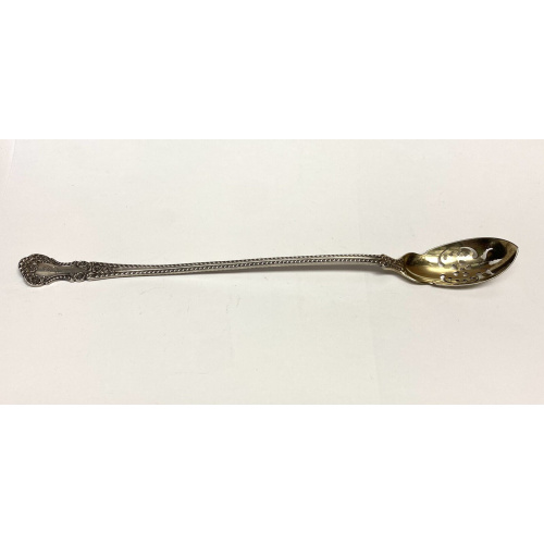 1899 Decorative Slotted Sterling Silver Serving 8 1/2 ''Spoon 