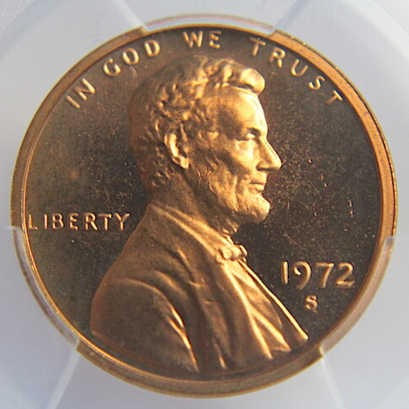 1972 S PCGS PR 68 RD CAM LINCOLN MEMORIAL PENNY 1C  1972 S PCGS PR 68 RD CAM LINCOLN MEMORIAL PENNY 1C