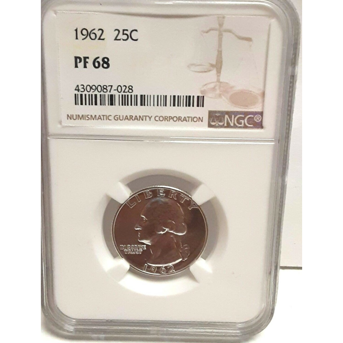 NGC 1962 George Washington 25c PF 68 Mint Coin