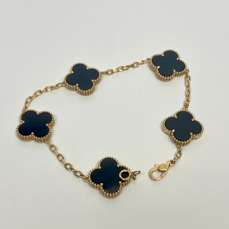 Van Cleef & Arpels Vintage Alhambra bracelet, 5 motifs, Black Onyx