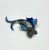Antique Sterling Silver Designed Gems Faced Blue Multicolor Fish / 1 Ruby Eye  