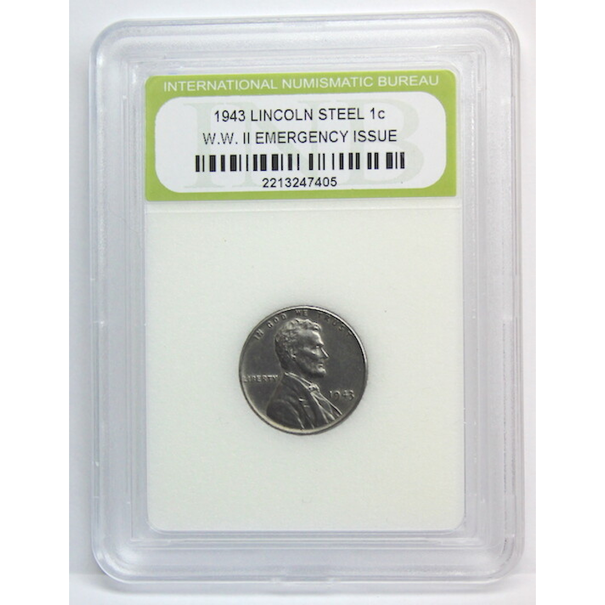 1943 LINCOLN STEEL 1c . W.W.II EMERGENCY ISSUE. INB