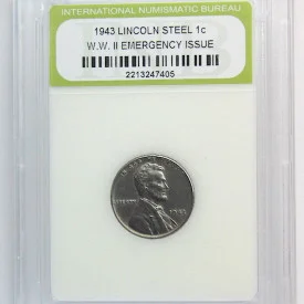 1943 LINCOLN STEEL 1c . W.W.II EMERGENCY ISSUE. INB