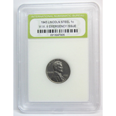 1943 LINCOLN STEEL 1c . W.W.II EMERGENCY ISSUE. INB