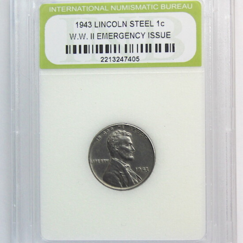 1943 LINCOLN STEEL 1c . W.W.II EMERGENCY ISSUE. INB