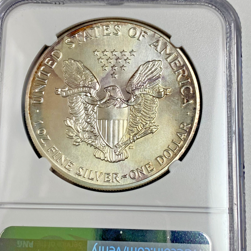 1986 S$1 American Silver Eagle NGC UNC DETAILS