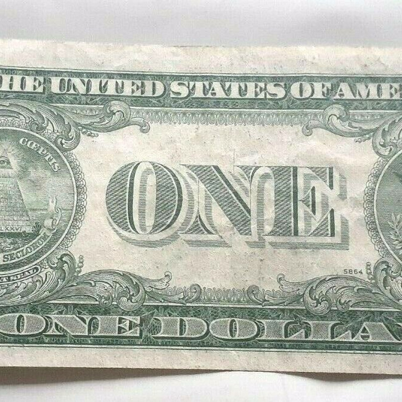 1957 One Dollar Bill Silver Certificate Average Circulated Blue Seal VG-AU