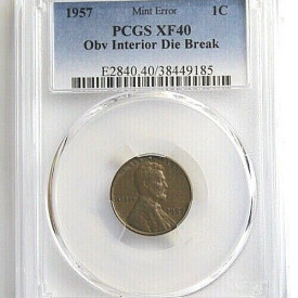 1957 MINT ERROR PCGS XF40 1c