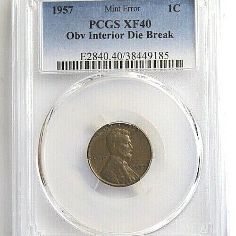 1957 MINT ERROR PCGS XF40 1c
