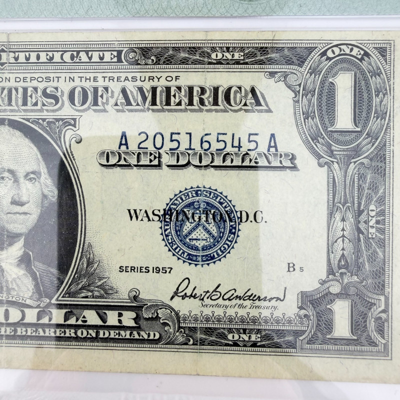 1957 $1 Silver Certificate Fr. 1619 AA Block Priest/Anderson PMG 35 A20516545A