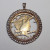 Vintage 1921 Liberty Eagle Gold Plated & Sterling Silver Custom Pendant