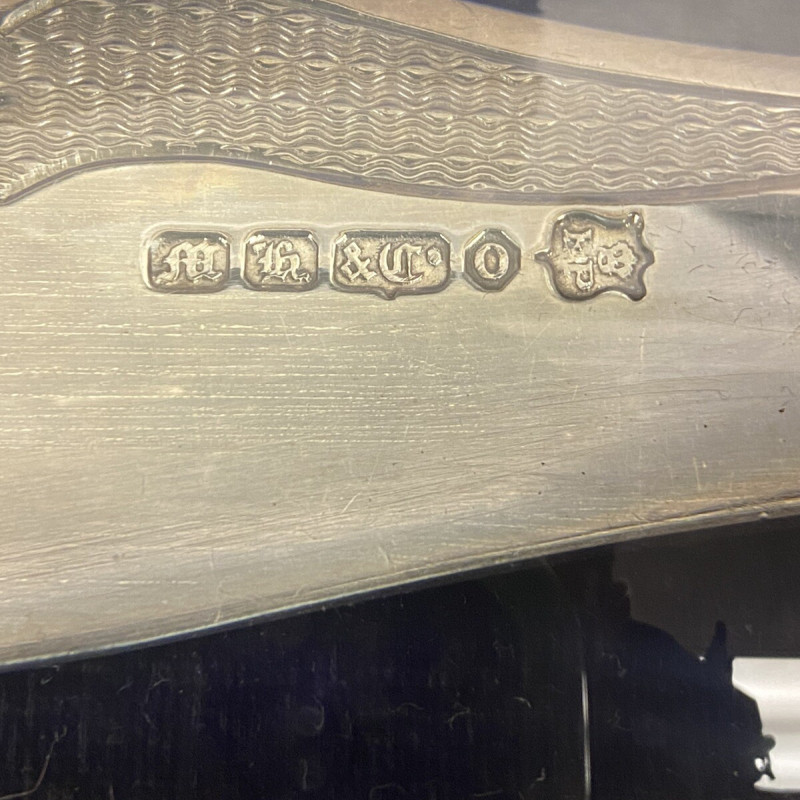 SILVER PLATE ANTIQUE FORK AND KNIFE 12 INCHES "RMEN" Silver Mark