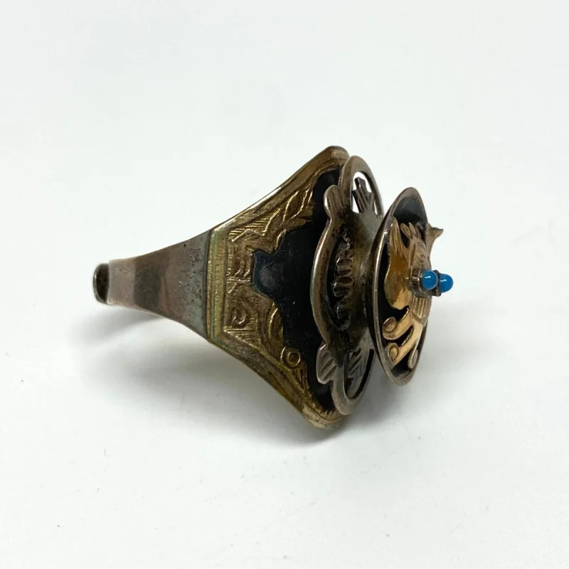 Vintage Turquoise 18K Gold and Sterling Silver Ring Vintage Turquoise 18K Gold and Sterling Silver Ring
