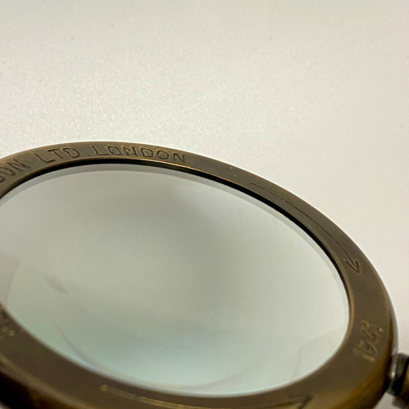 Antique Vintage Style Brass Magnifying Glass "London 1941" Lens Instruments