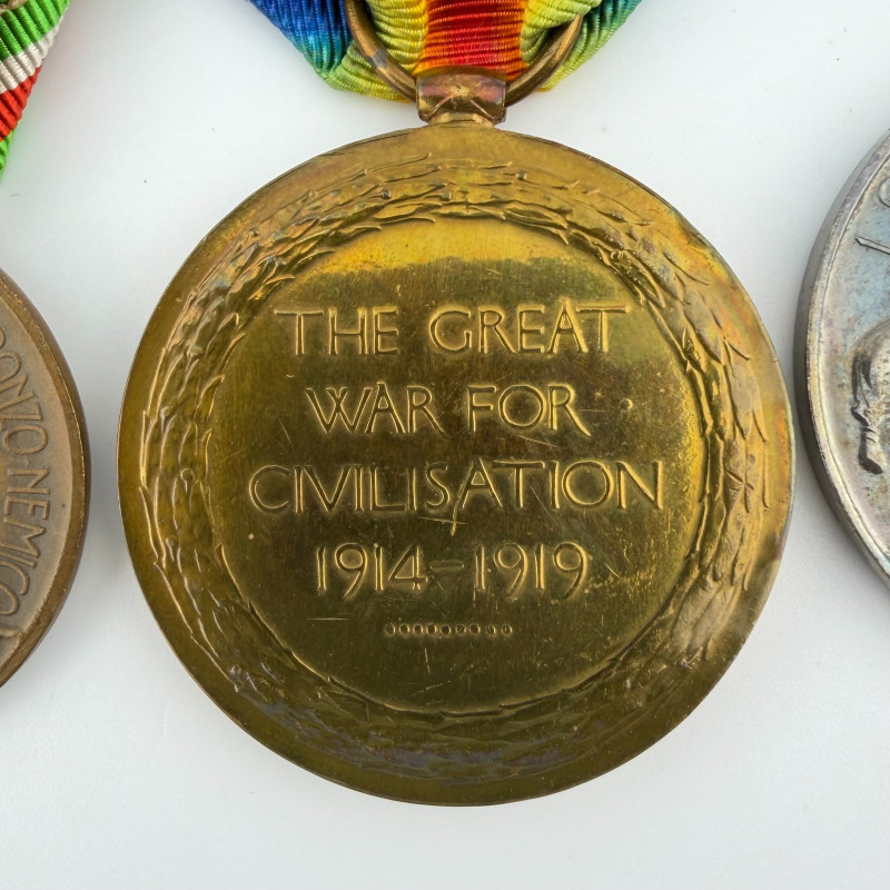 Rare WWI British Medal Group with Italian War Medal in Spink & Son Case