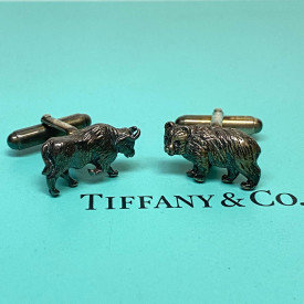 Tiffany & Co. Sterling Silver Bull Bear Cufflinks